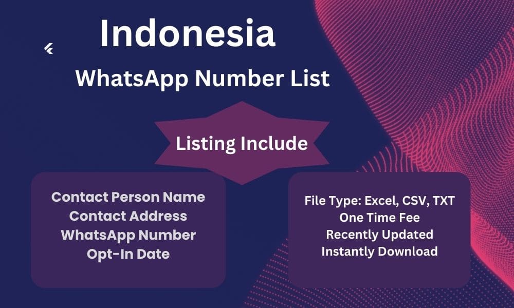 Indonesia whatsapp number list