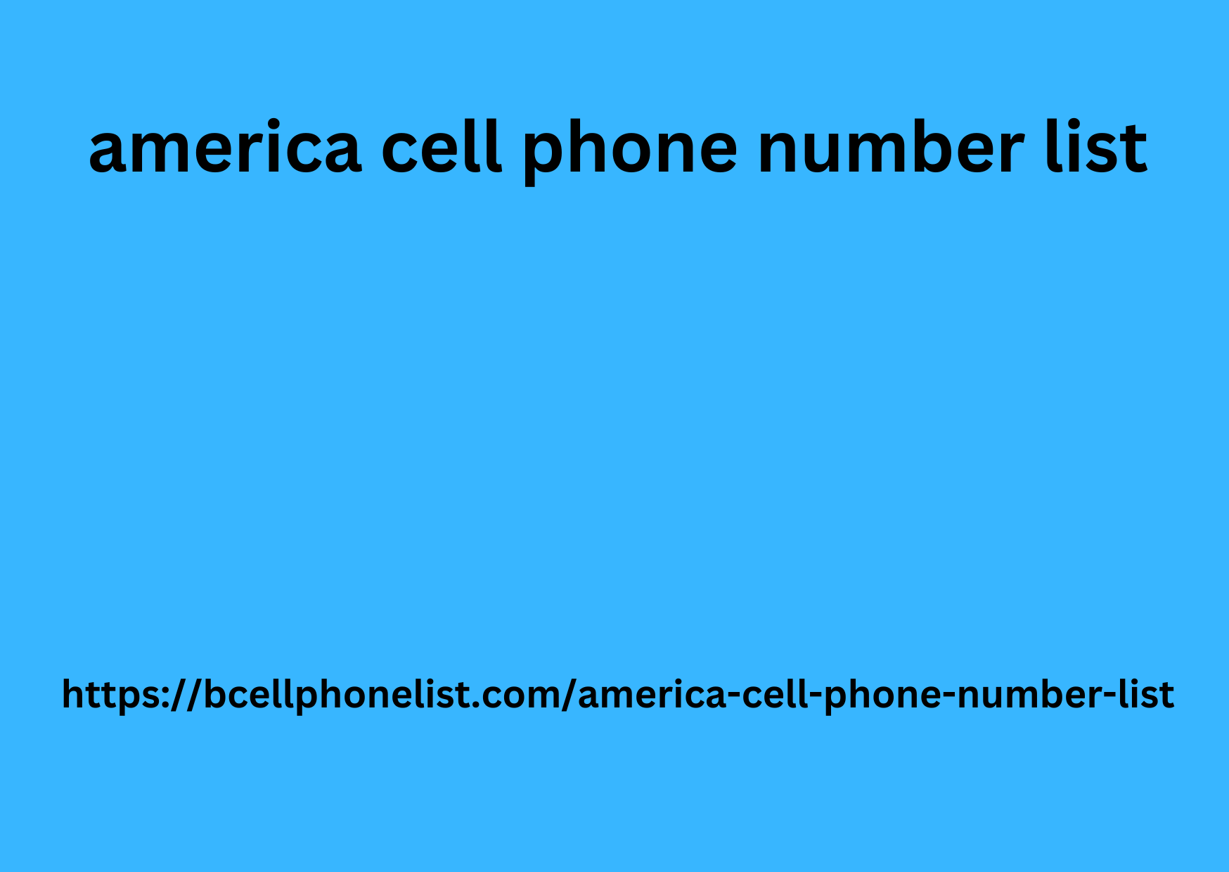 america cell phone number list